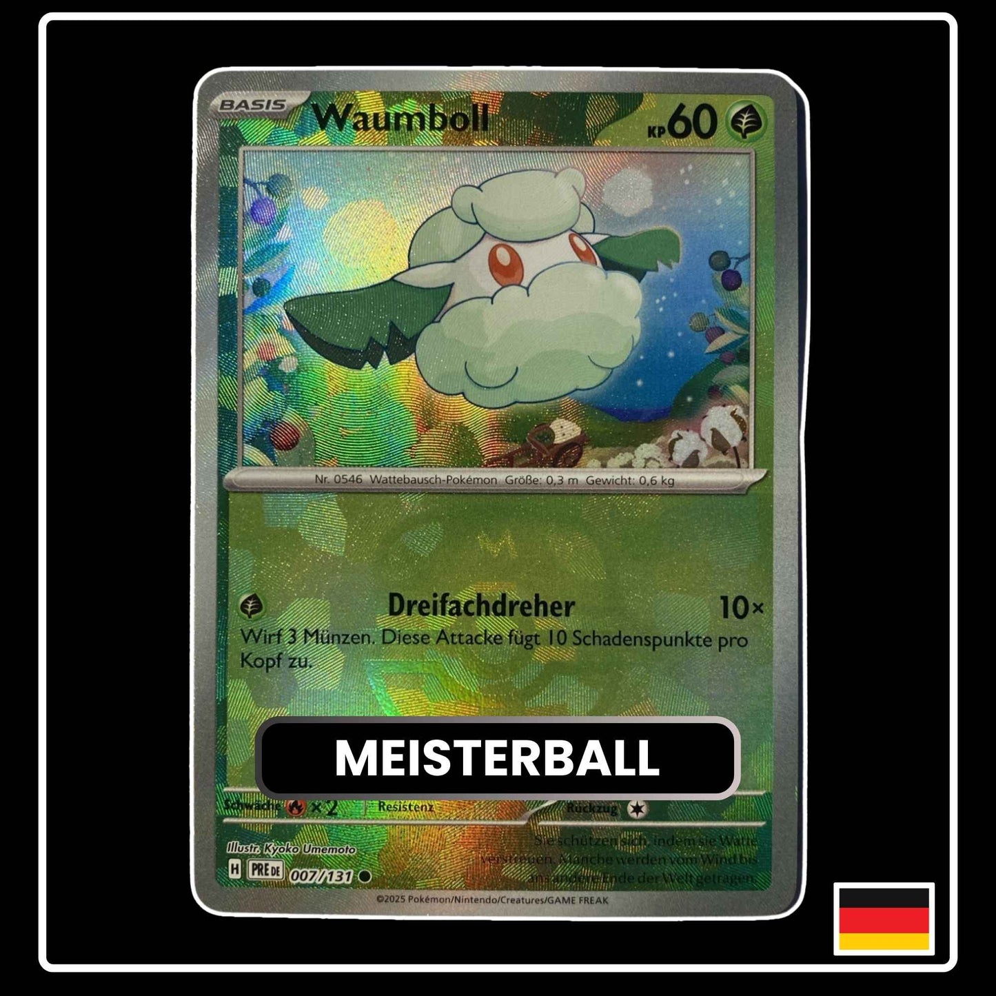 Waumboll Meisterball Pokémon Karte – Prismatische Entwicklungen, Deutsch, holografisch, selten