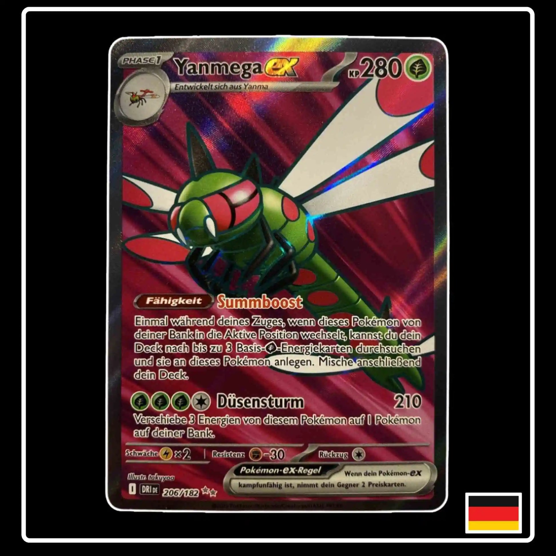 Yanmega ex Full Art 206/182 Pokemon Ewige Rivalen