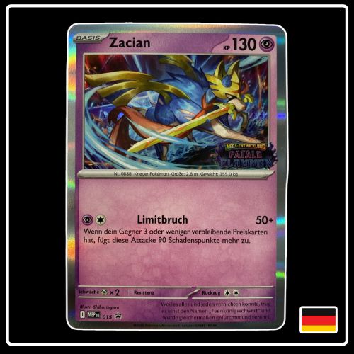 Zacian Holo MEP DE 015 Mega Entwicklung Black Star Promo