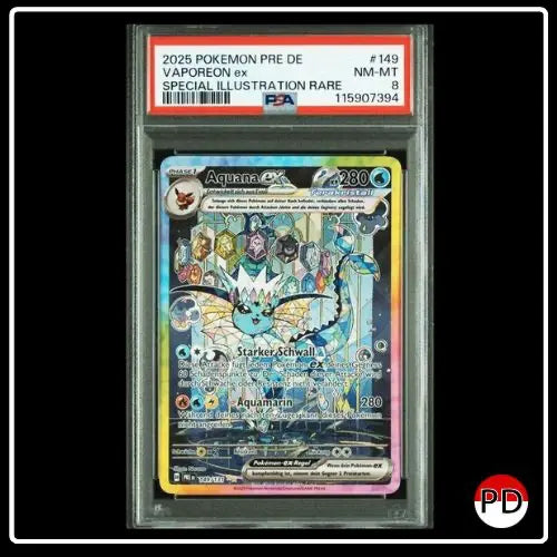 Aquana ex SIR 149/131 Pokemon Prismatische Entwicklungen PSA 8