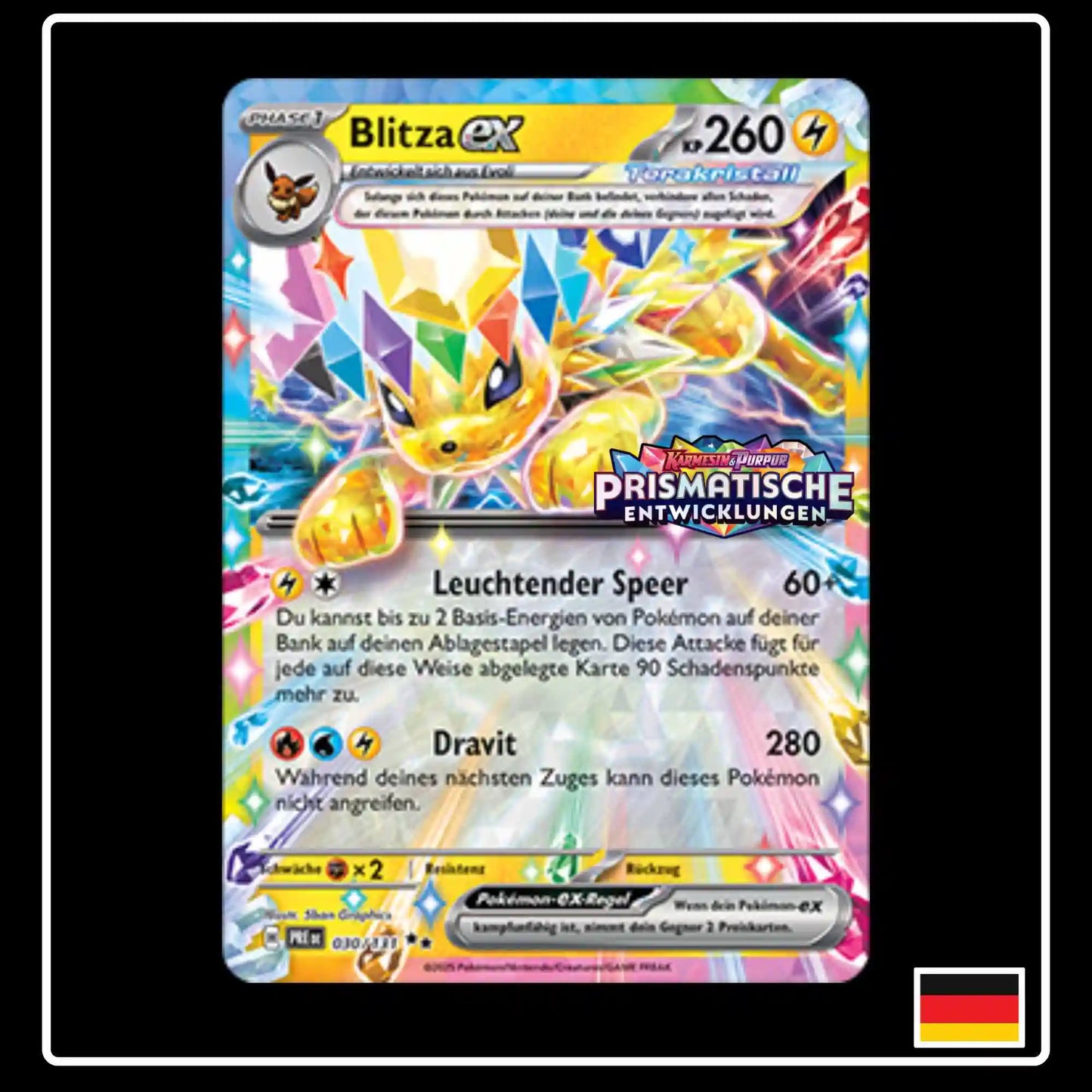 Blitza ex Stamp Promo Prismatische Entwicklungen Pokemon Karte