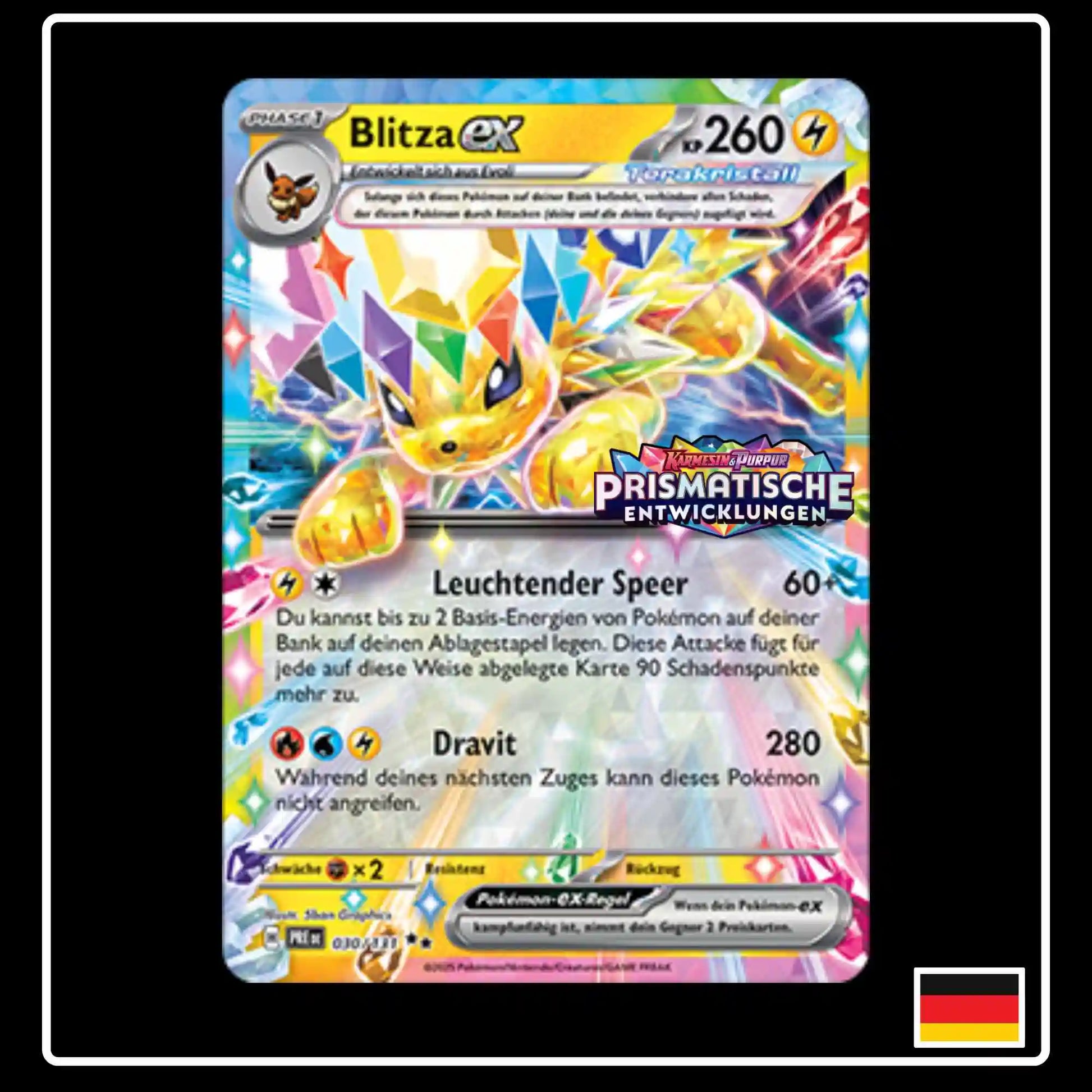 Blitza ex Stamp Promo Prismatische Entwicklungen Pokemon Karte