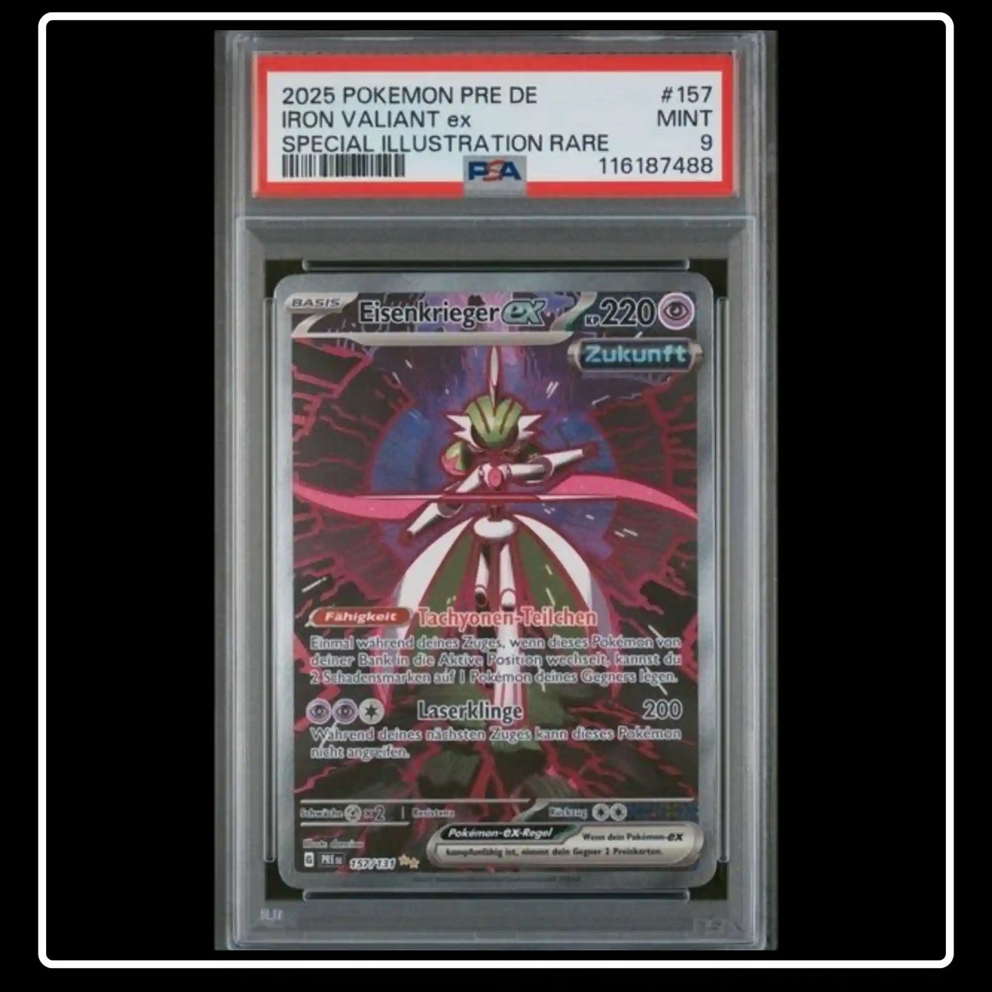 Eisenkrieger ex SIR 157/131 Pokemon Prismatische Entwicklungen PSA 9