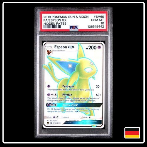Espeon GX Shiny SV60/SV94 Pokemon Hidden Fates PSA 10