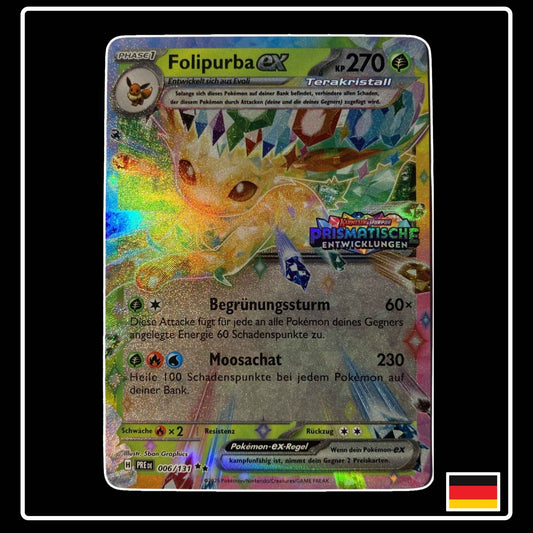 Folipurba STAMP PROMO Pokémon Karte – Prismatische Entwicklungen, Deutsch, holografisch, selten