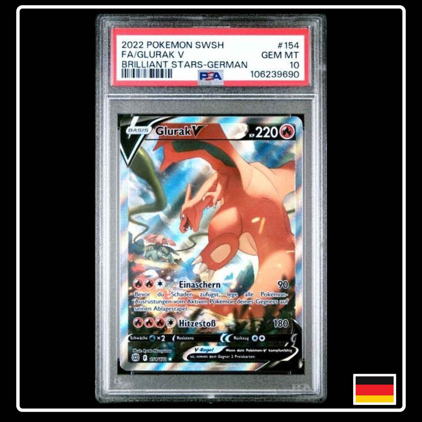Glurak Alternative Art 154/172 Pokemon Strahlende Sterne PSA 10