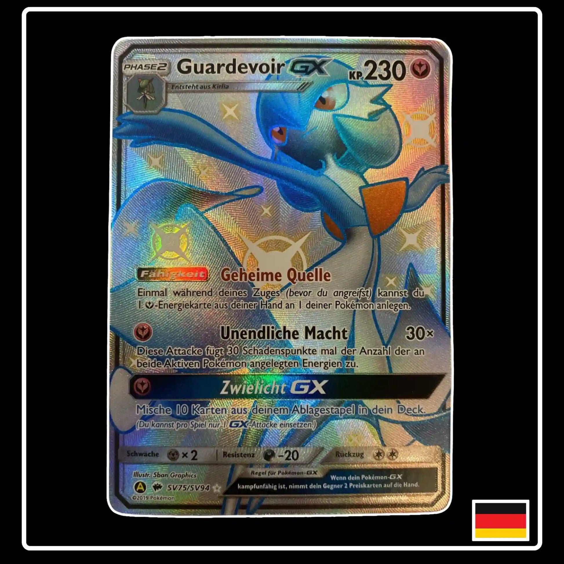 Guardevoir GX Shiny SV75 Pokemon SM Verborgenes Schicksal