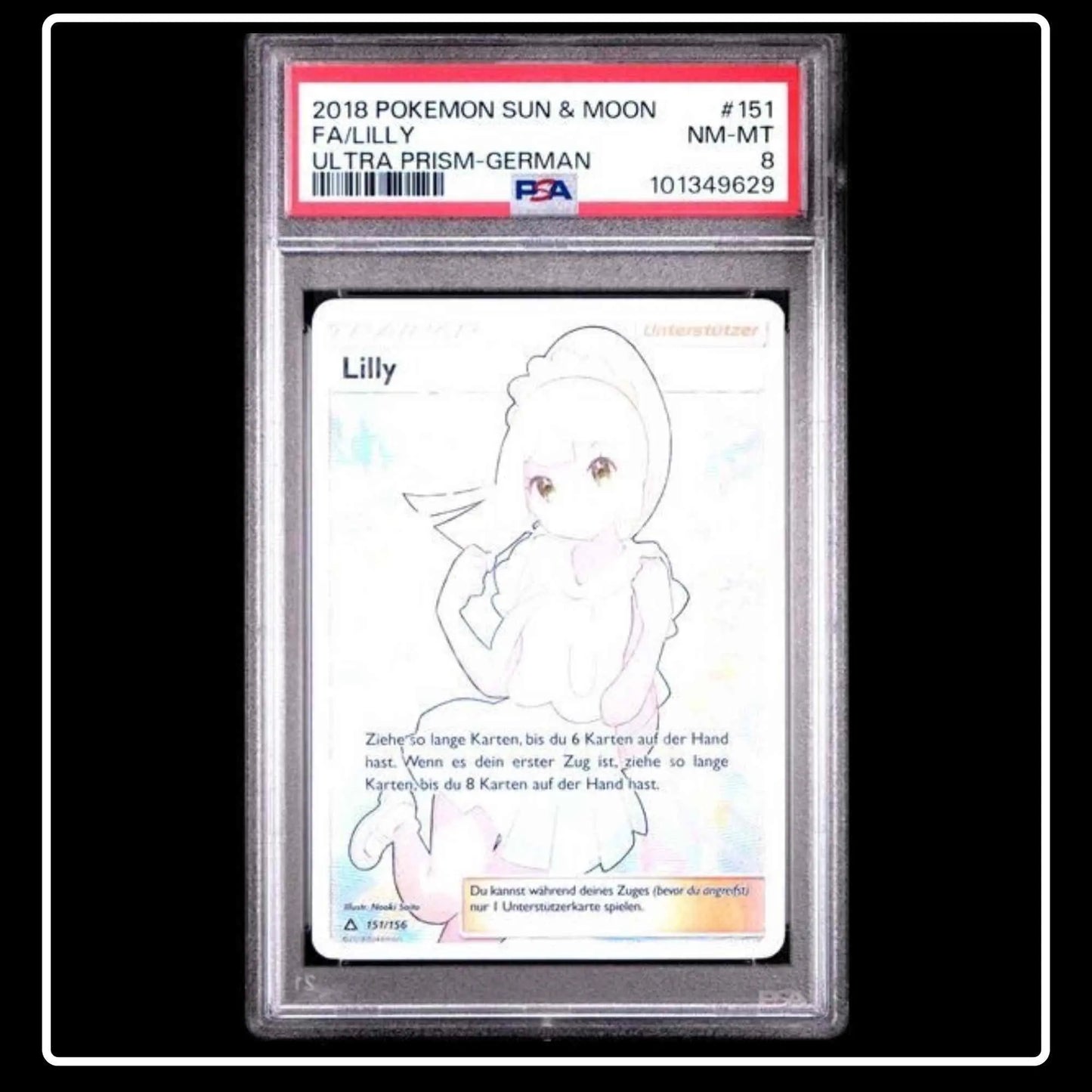 Lilly Trainer Full Art 151/156 Ultra-Prisma PSA 8