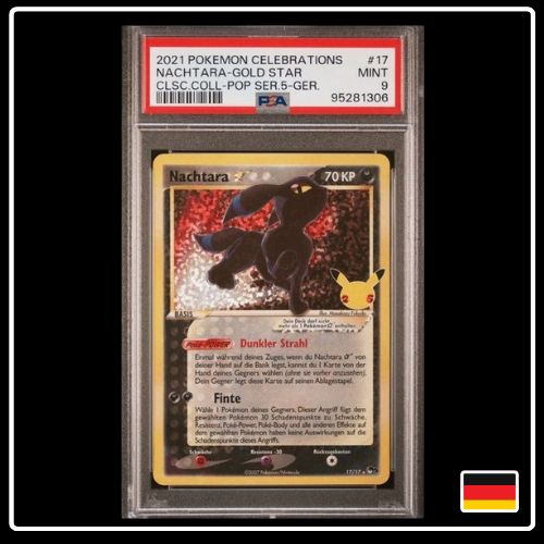 Nachtara Gold Star Pokemon Celebrations 17/17 PSA 9