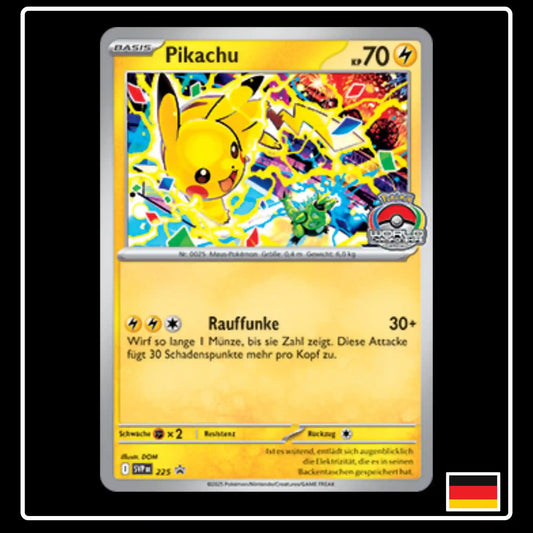 Pikachu SVP DE 225 Weltmeisterschaft 2025 Pokemon SV Black Star Promo