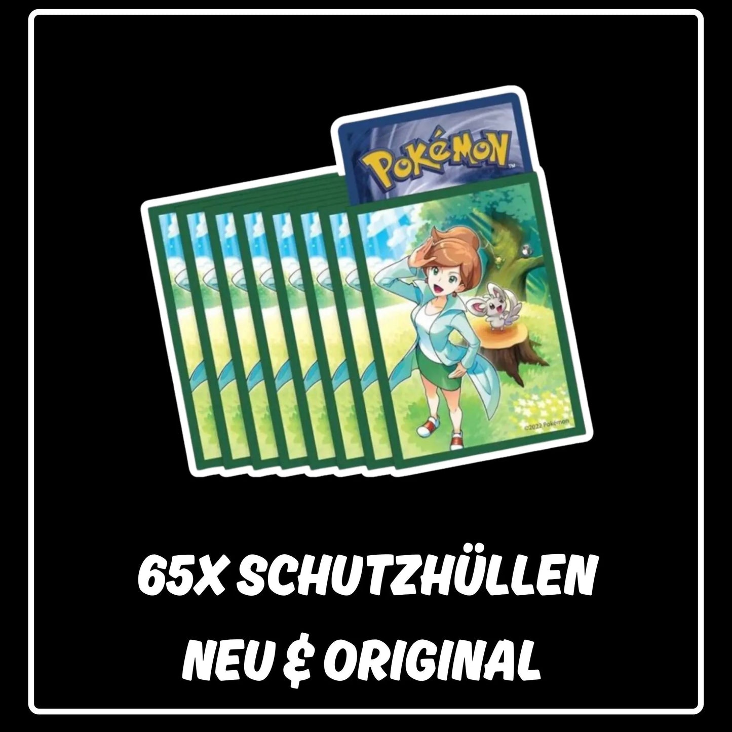 Pokemon Karten 65x Schutzhüllen Professor Esche (Premium Kollektion)