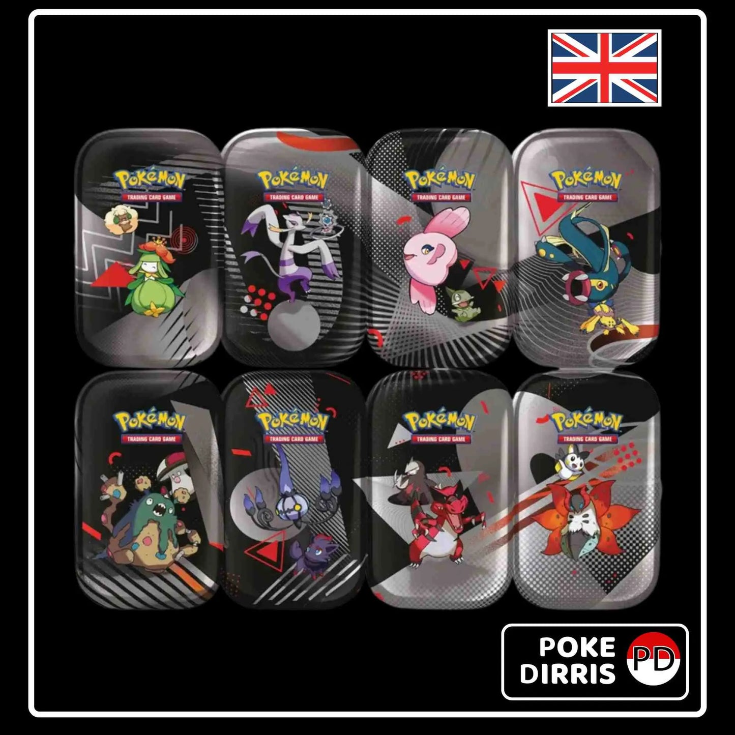 Pokemon Mini Tin Display Black Bolt & White Flare