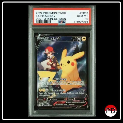Pikachu V TG16/TG30 Pokemon Verlorener Ursprung PSA 10