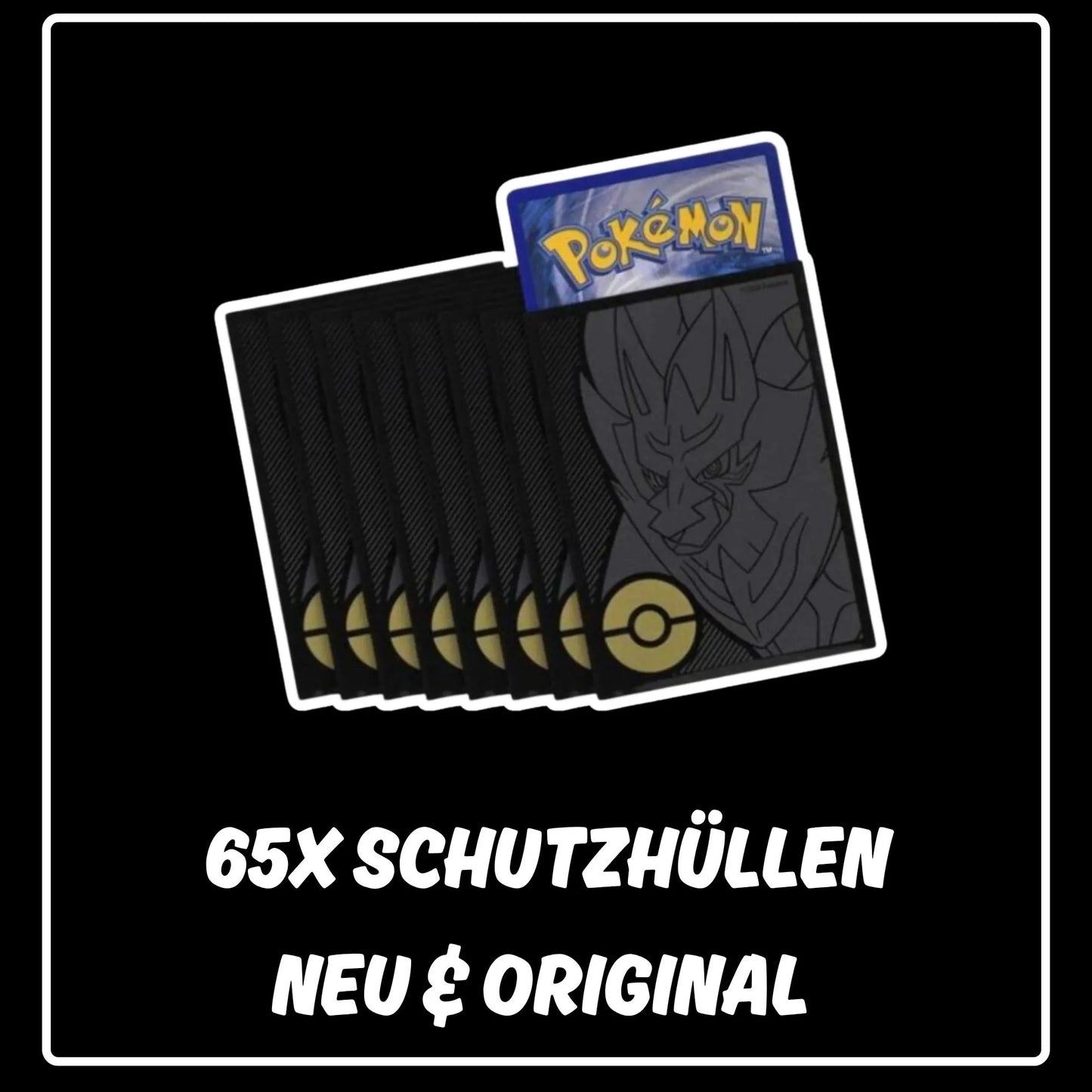 Pokemon Karten 65x Schutzhüllen SWSH Zamazenta (Elite Trainer Box Plus)