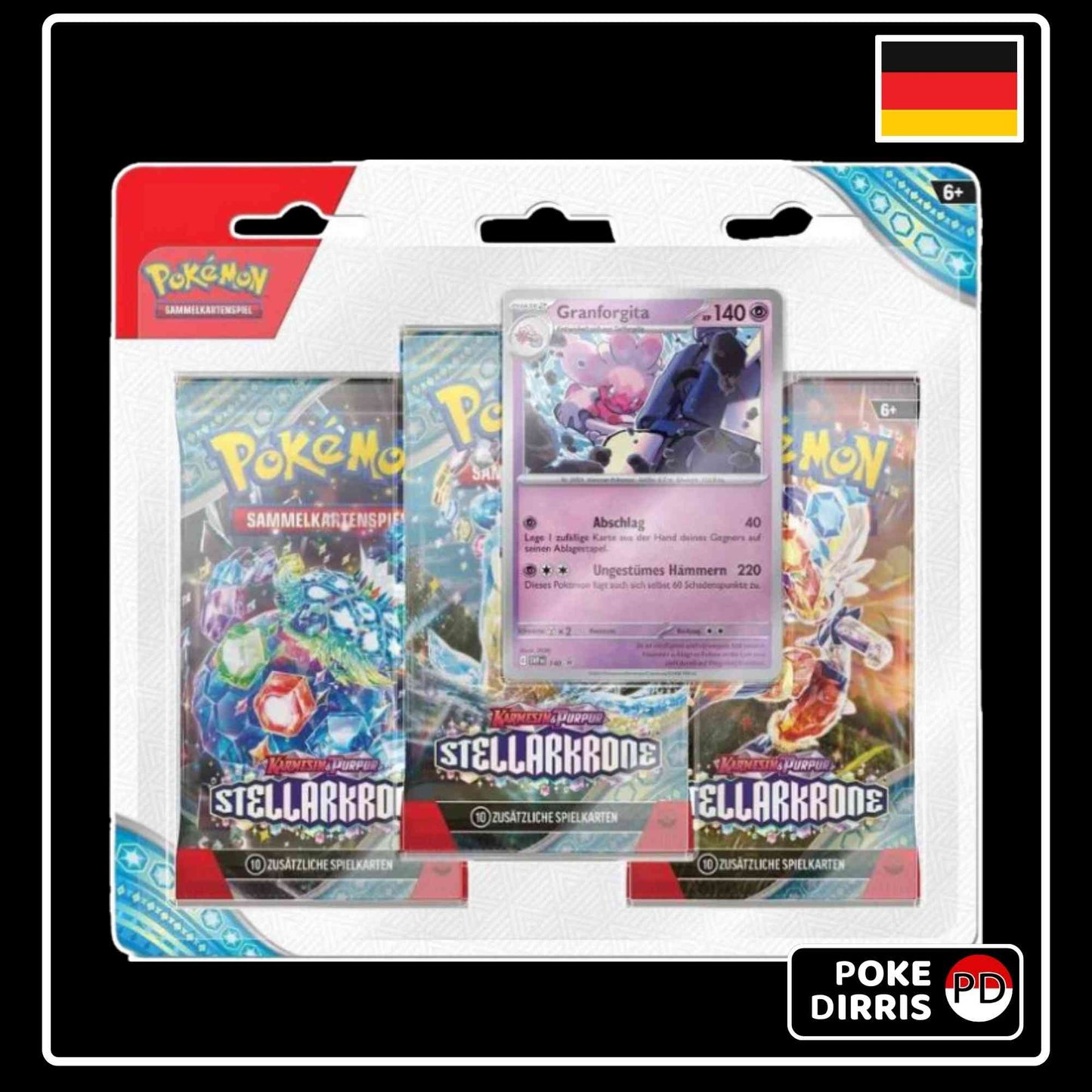 Pokemon KP7.0 Stellarkrone 3-Pack Blister Granforgita & Latias (DE)