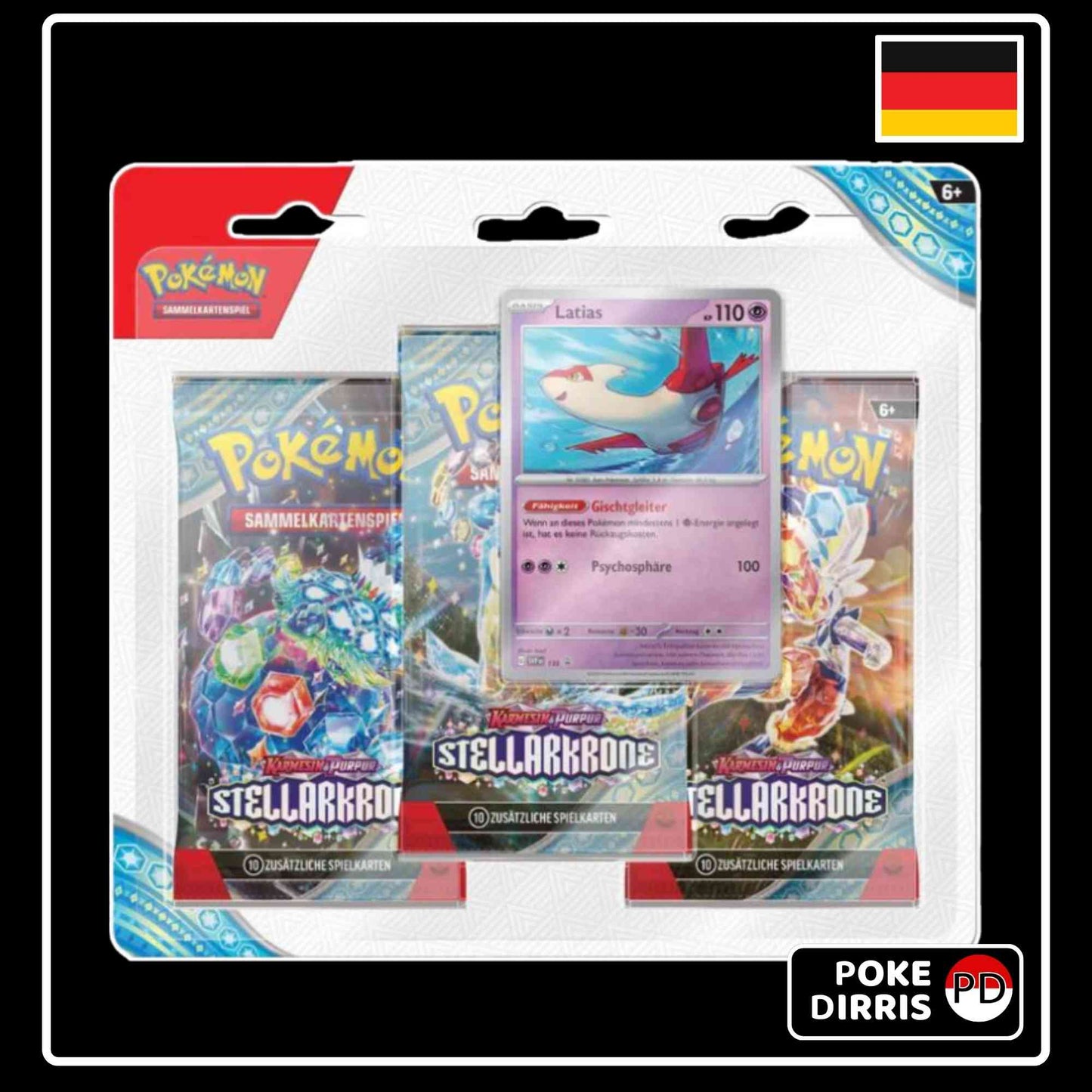 Pokemon KP7.0 Stellarkrone 3-Pack Blister Granforgita & Latias (DE)