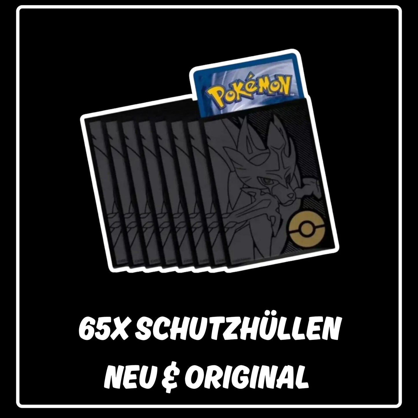 Pokemon Karten 65x Schutzhüllen SWSH Zacian (Elite Trainer Box Plus)