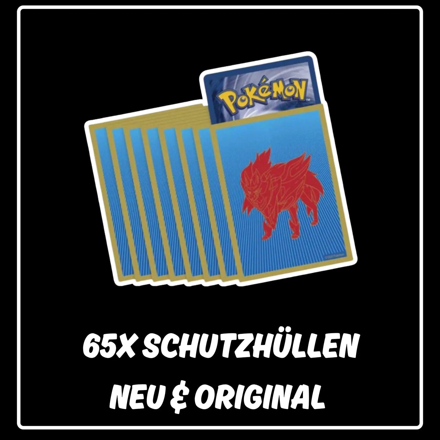 Pokemon Karten 65x Schutzhüllen Schwert & Schild Zacian (Top Trainer Box)