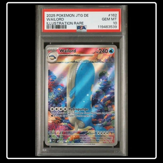 Wailord Illustration Rare 162/159 Pokemon Reisegefährten PSA 10