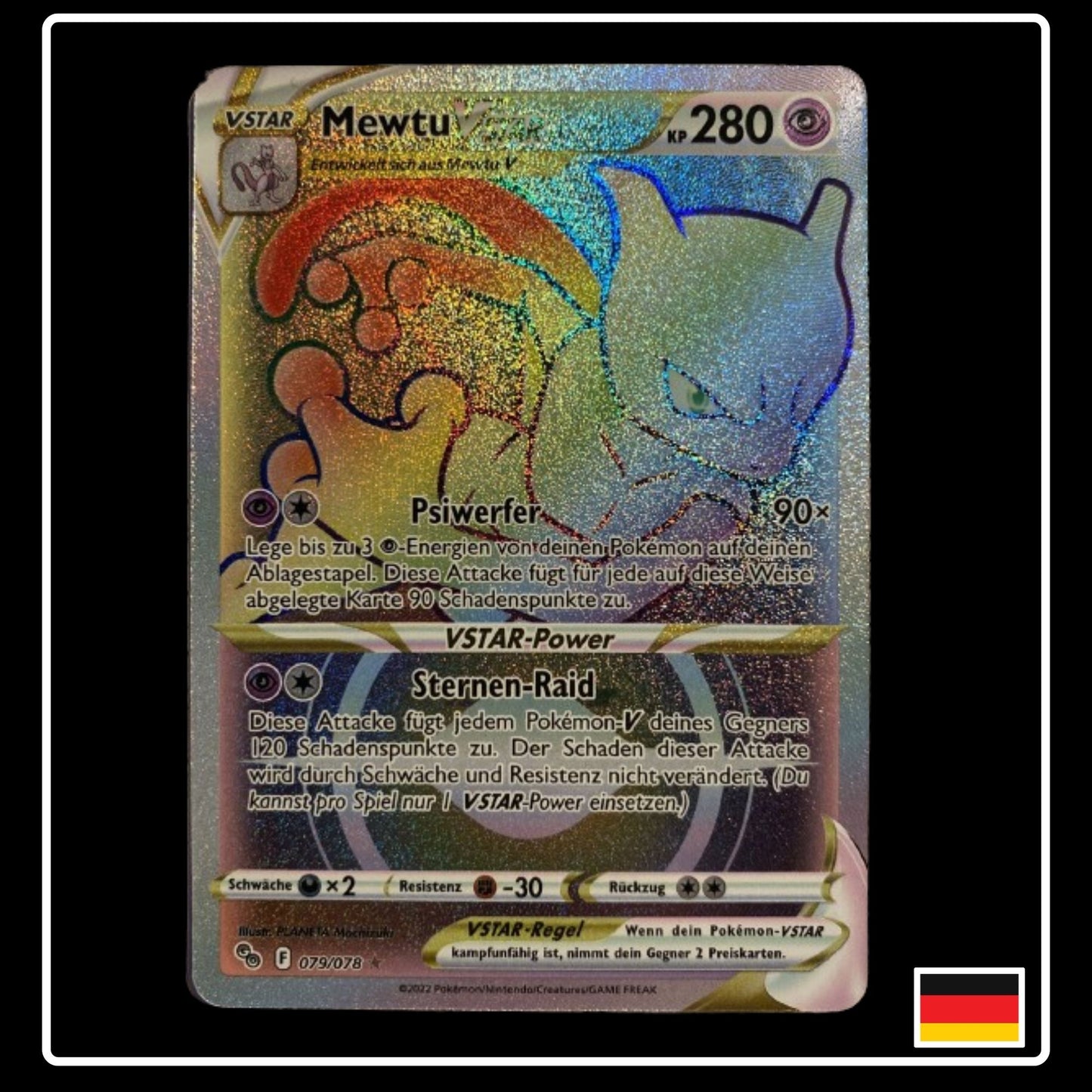 Mewtu VSTAR Rainbow Deutsch 079/078 Pokemon GO