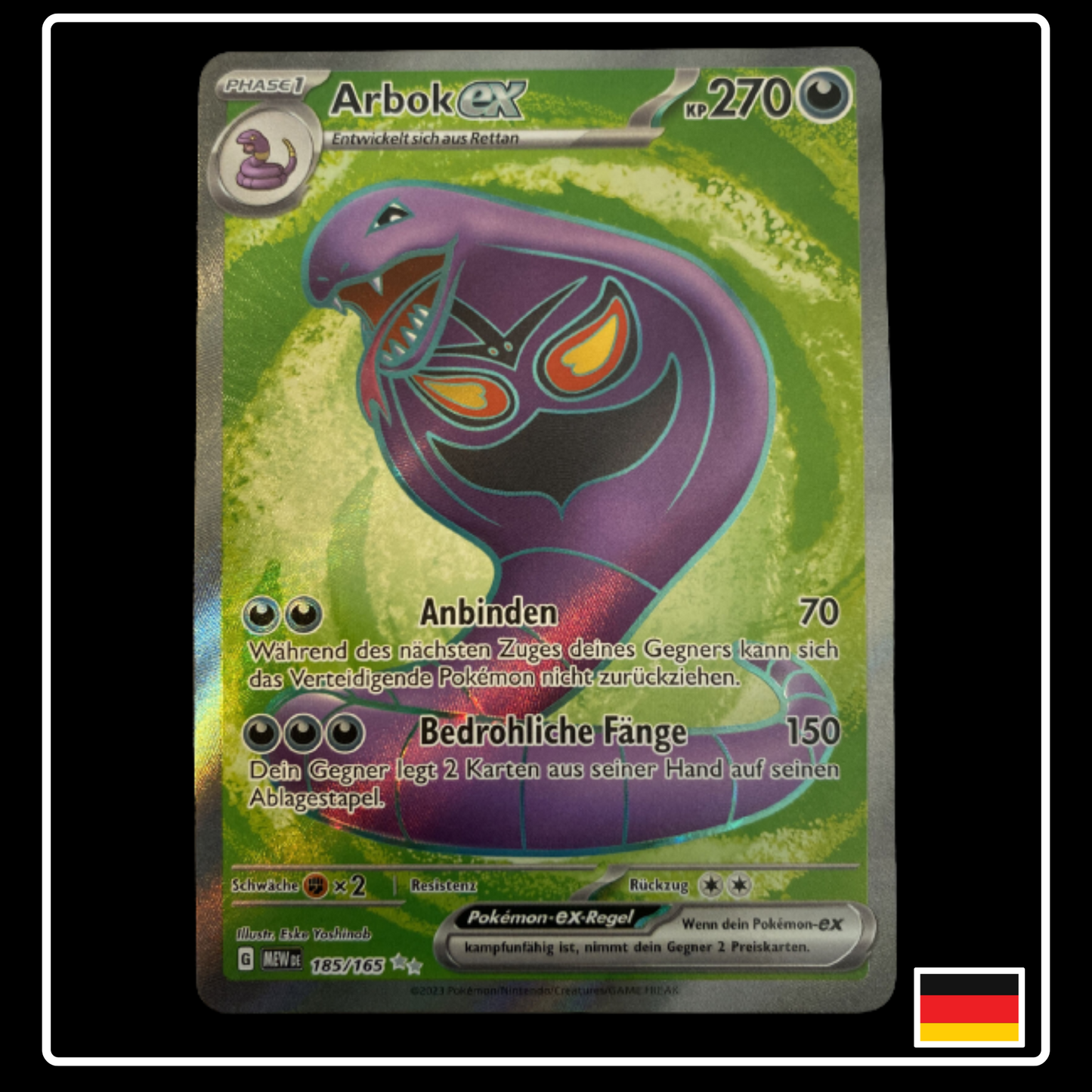 Arbok ex Full Art Deutsch 185/165 Karmesin & Purpur 151