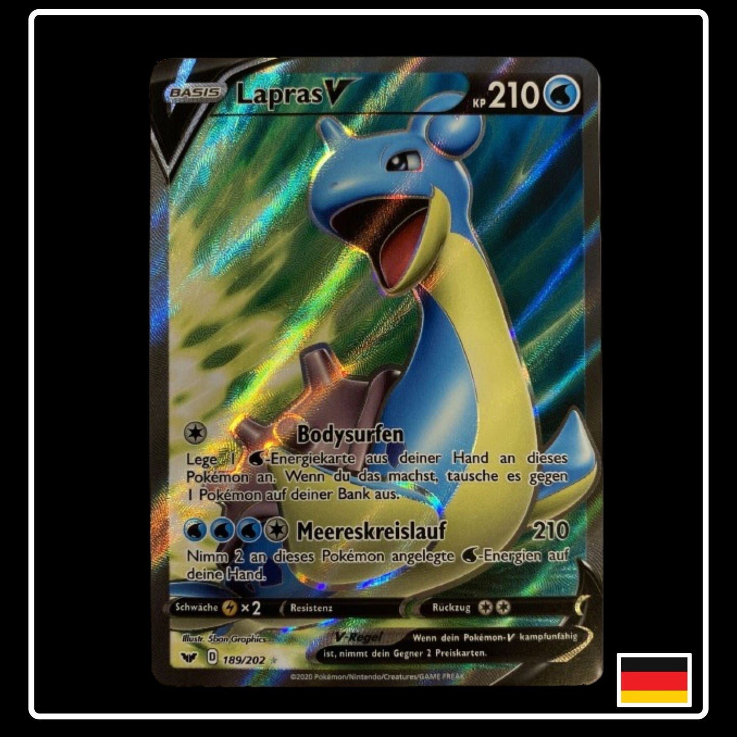 Lapras V Full Art Deutsch 189/202 Schwert & Schild