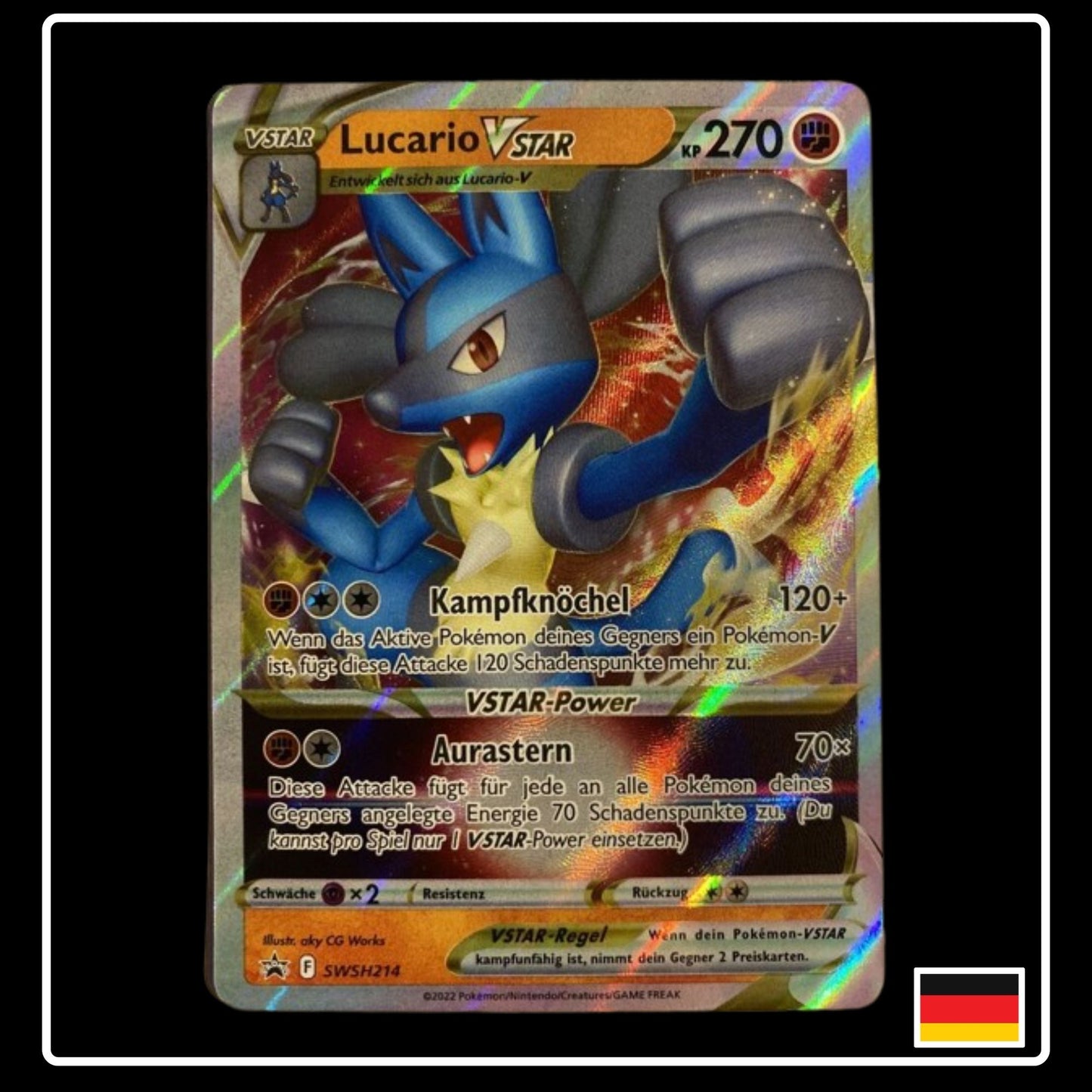 Lucario VSTAR Deutsch SWSH214 Black Star Promo