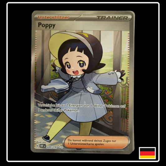 Poppy Trainer Full Art Deutsch 220/197 Obsidian Flammen