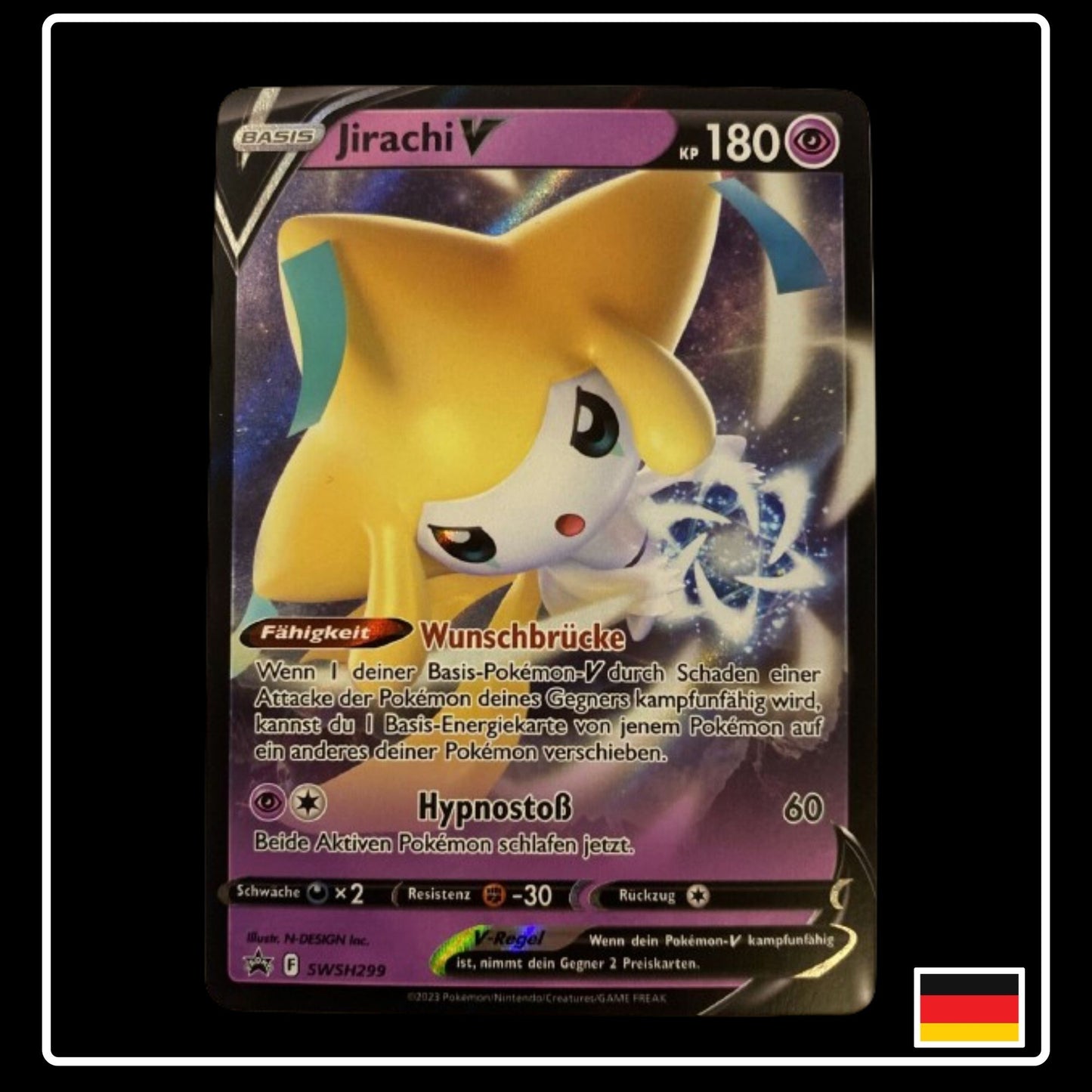 Jirachi V Deutsch SWSH299 Black Star Promo