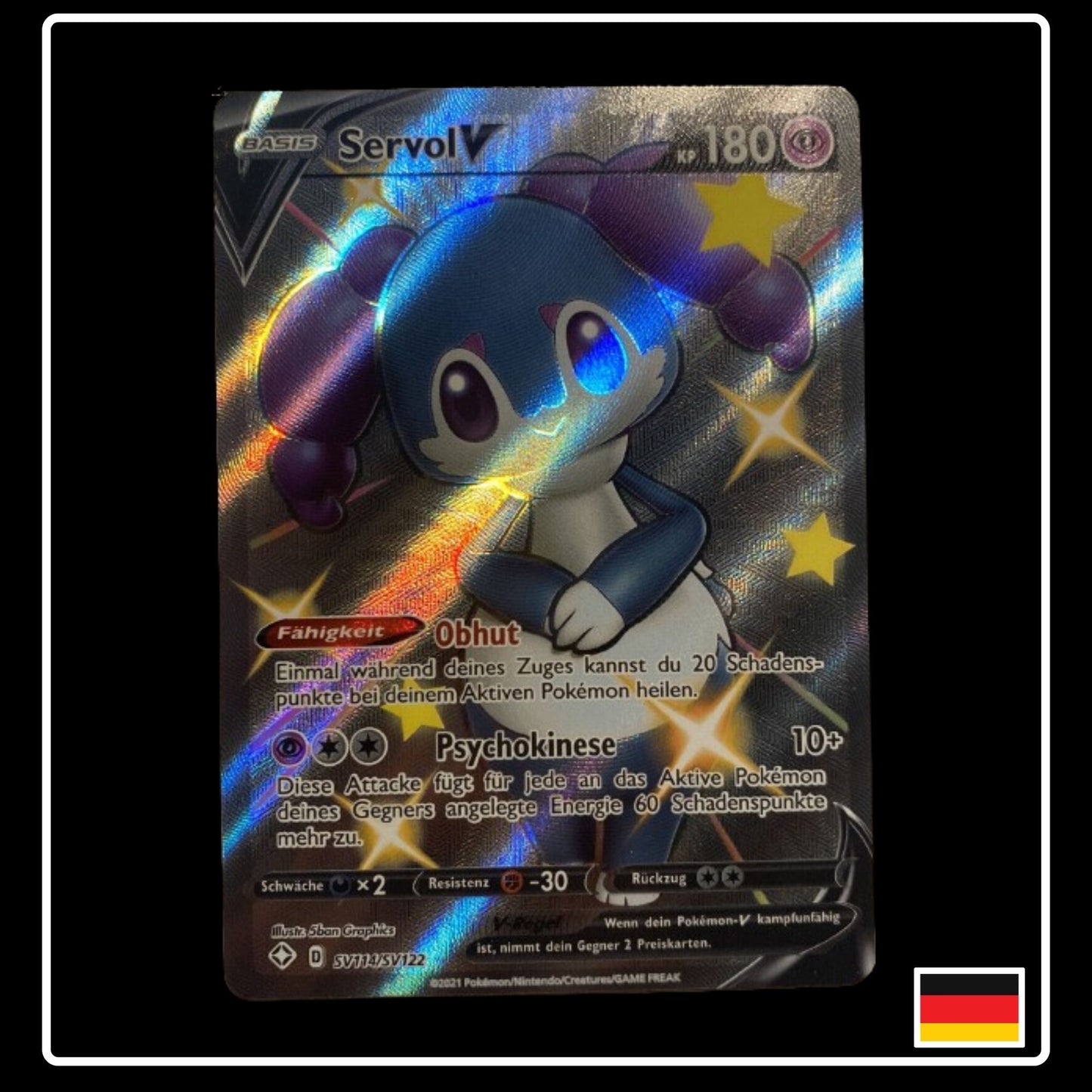 Servol V Full Art Shiny Deutsch SV114/SV122 Glänzendes Schicksal