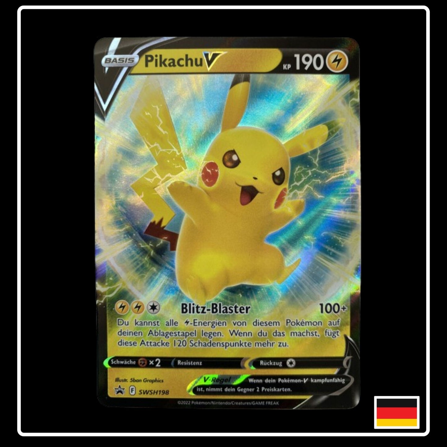 Pikachu V Deutsch SWSH198 Black Star Promo