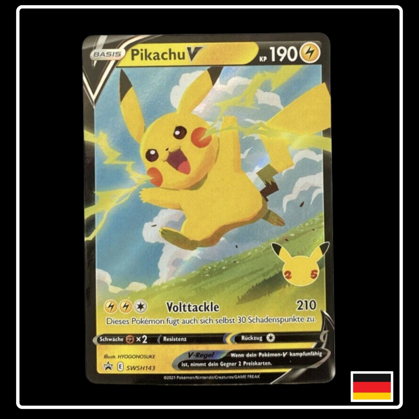 Pikachu V Deutsch SWSH143 Black Star Promo