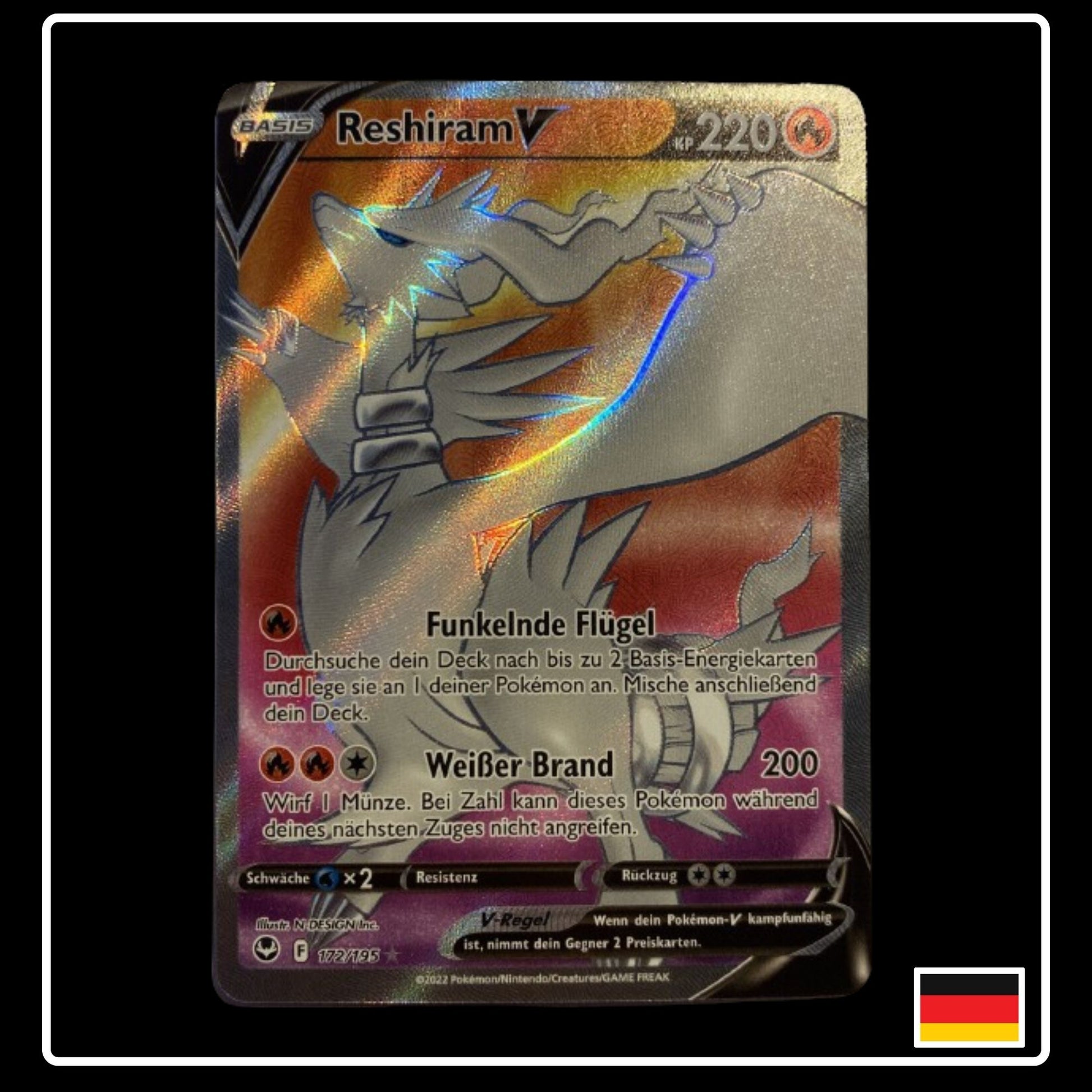 reshiram v pokemon card Reshiram V Full Art Deutsch 172/195 Silberne Sturmwinde – PokeDirris