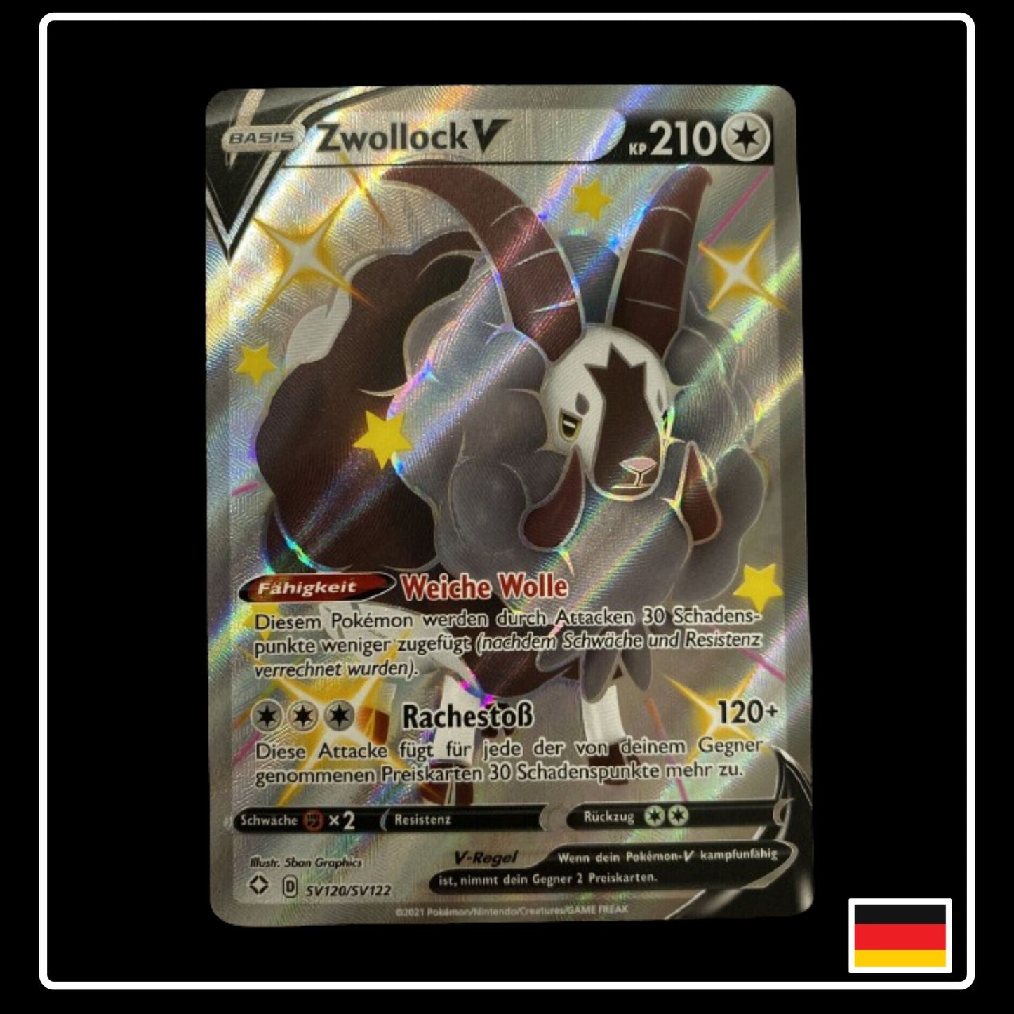 Zwollock V Full Art Shiny Deutsch SV120/SV122 Glänzendes Schicksal