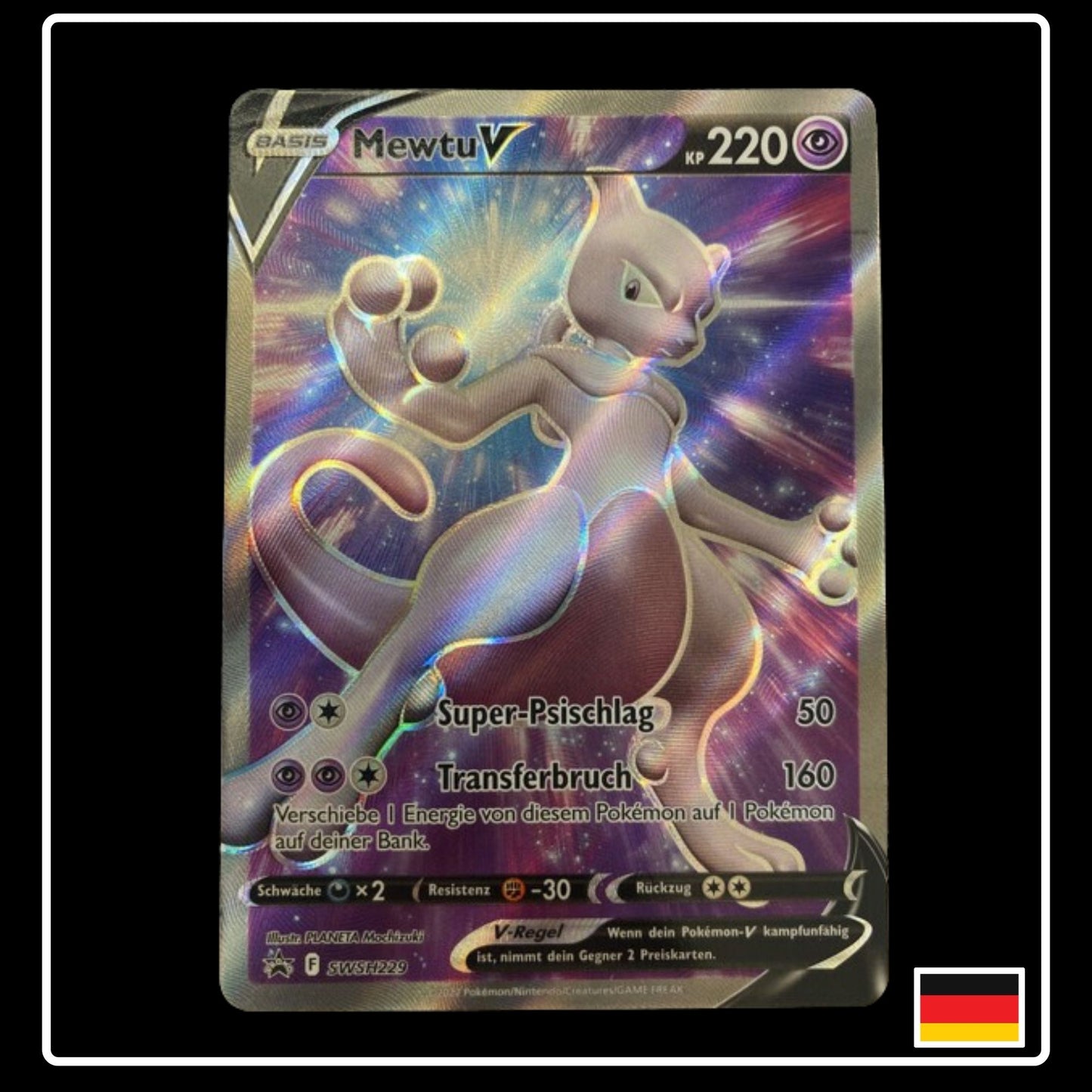 Mewtu V Full Art Deutsch SWSH229 Black Star Promo