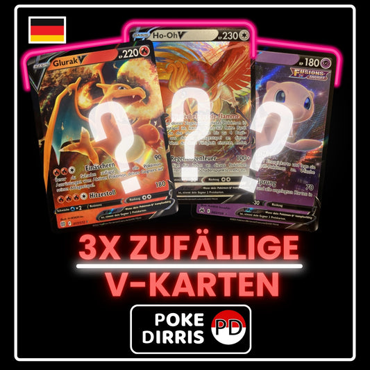 3x V-Karte Deutsch Schwert & Schild (Zufällige Auswahl)