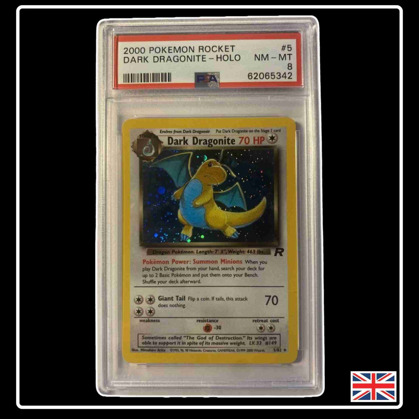 Dark Dragonite PSA 8 Holo Team Rocket 2000