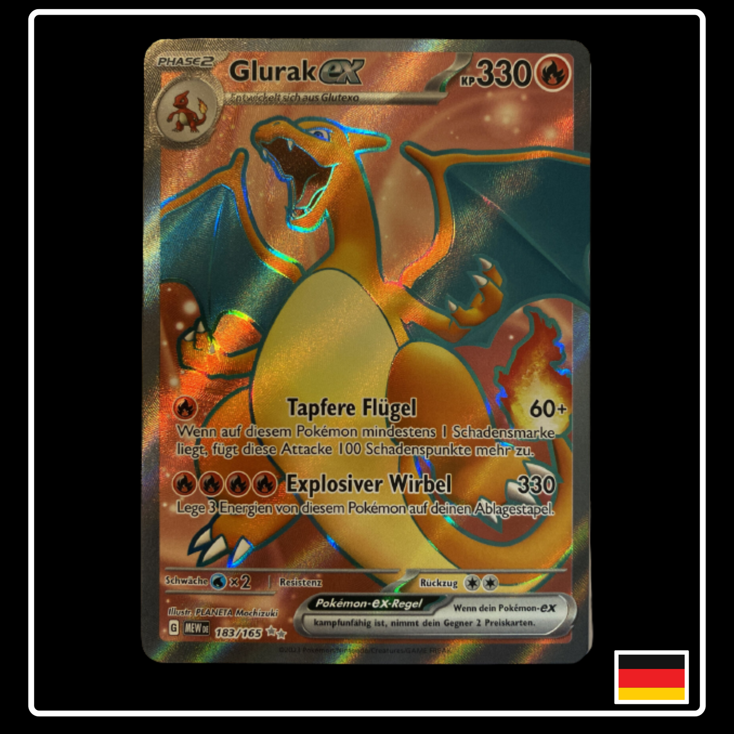 Glurak ex Full Art Deutsch 183/165 Karmesin & Purpur 151