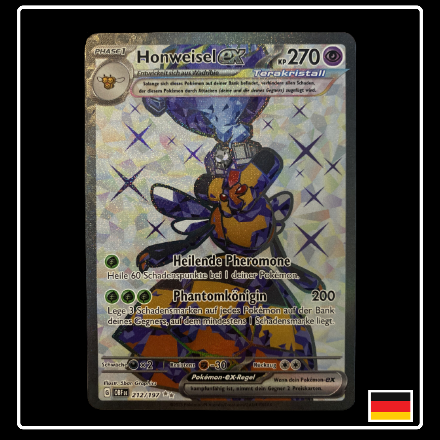 Honweisel ex Tera Full Art Deutsch 212/197 Obsidian Flammen