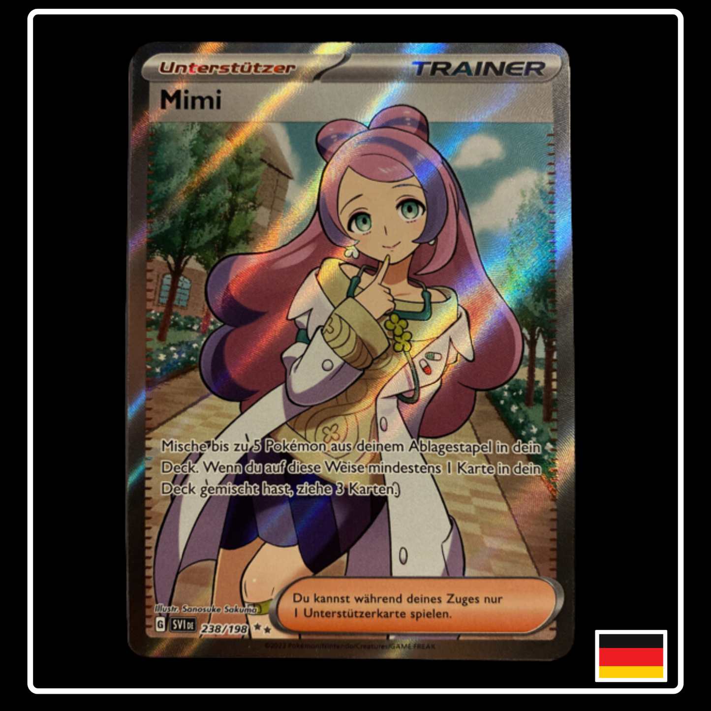 Mimi Trainer Full Art Deutsch 238/198 Karmesin & Purpur