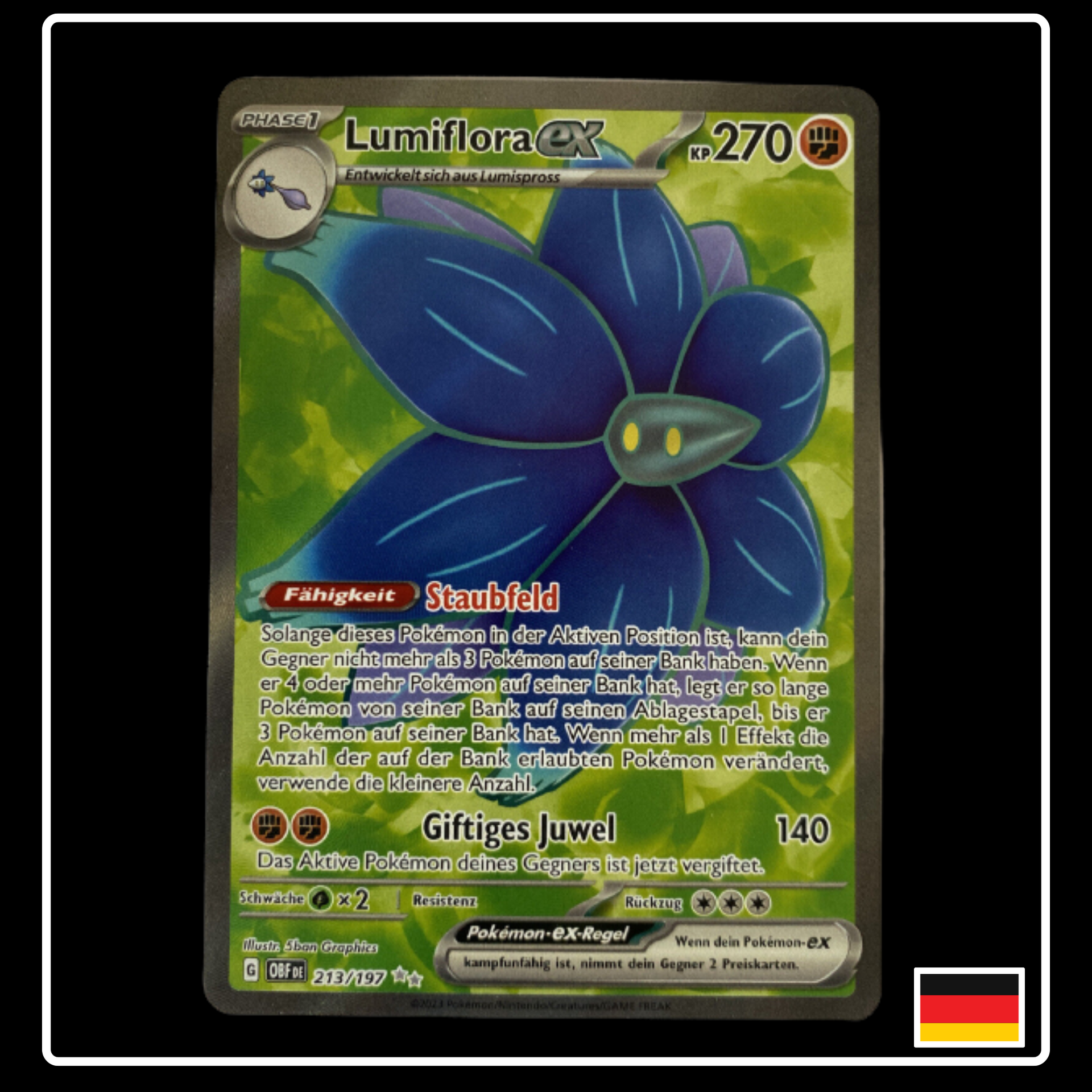 213 197 pokemon card Lumiflora ex Full Art Deutsch 213/197 Obsidian Flammen – PokeDirris