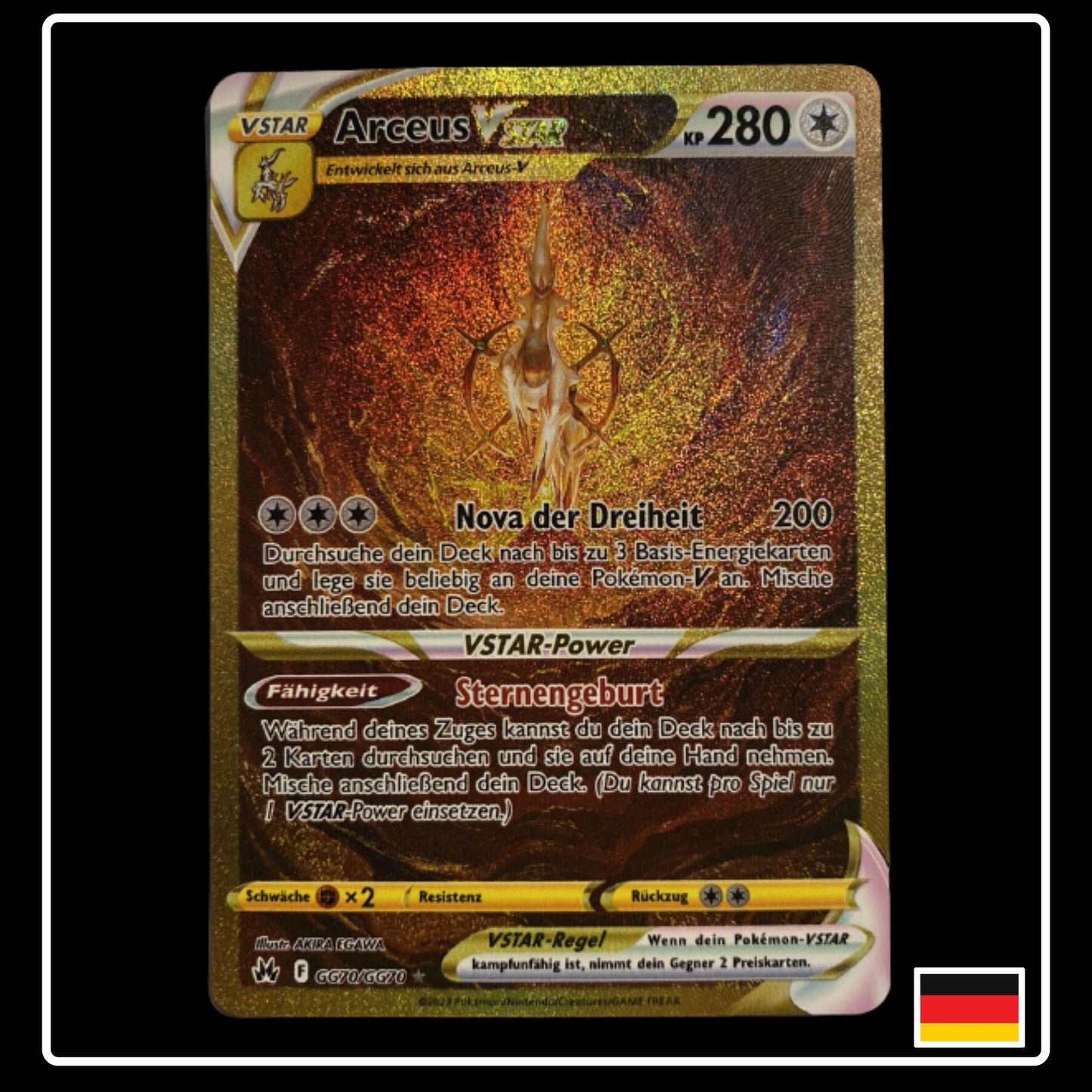 Arceus VSTAR Alternative Art Deutsch GG70/GG70 Zenit der Könige