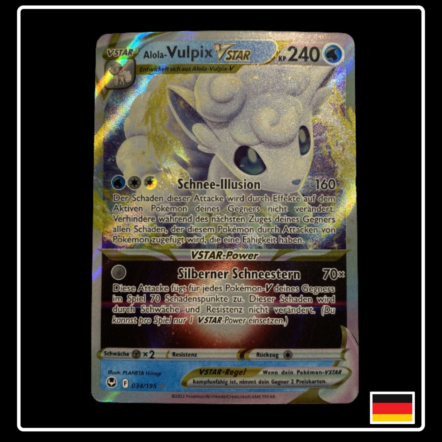 Alola-Vulpix VSTAR Deutsch 034/195 Silberne Sturmwinde