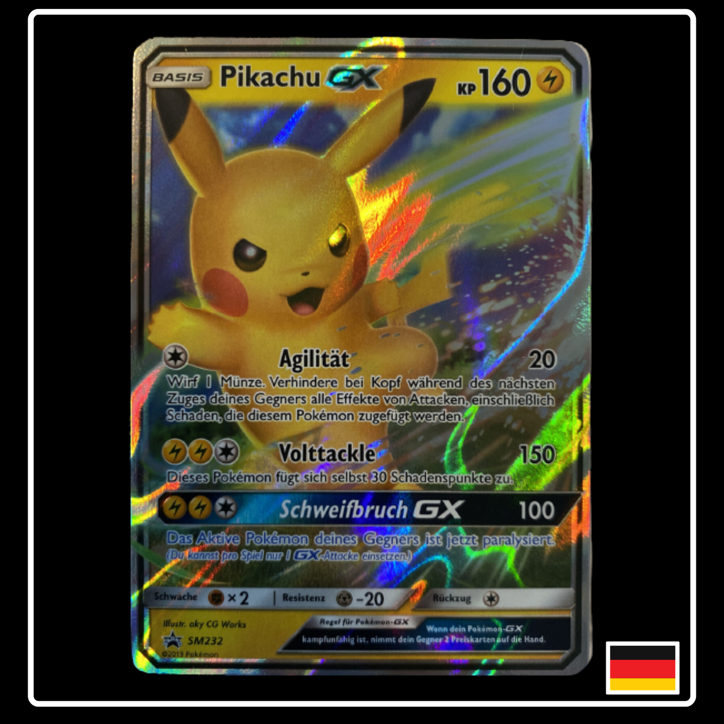 Pikachu GX Deutsch SM232 Black Star Promo