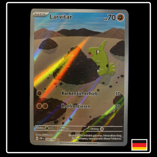 Larvitar Art Rare Deutsch 203/197 Obsidian Flammen