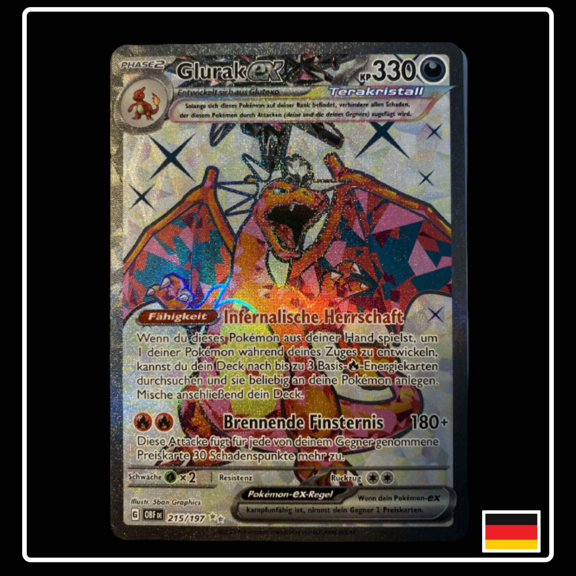 Glurak ex Tera Full Art Deutsch 215/197 Obsidian Flammen PokeDirris Glurak ex Tera Full Art Deutsch 215/197 Obsidian Flammen PokeDirris