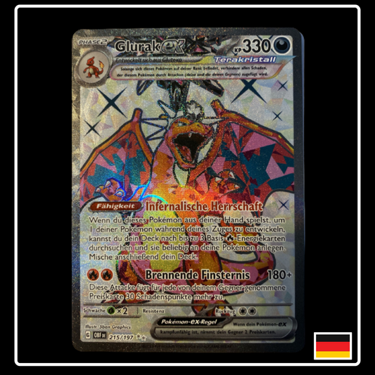 Glurak ex Tera Full Art Deutsch 215/197 Obsidian Flammen