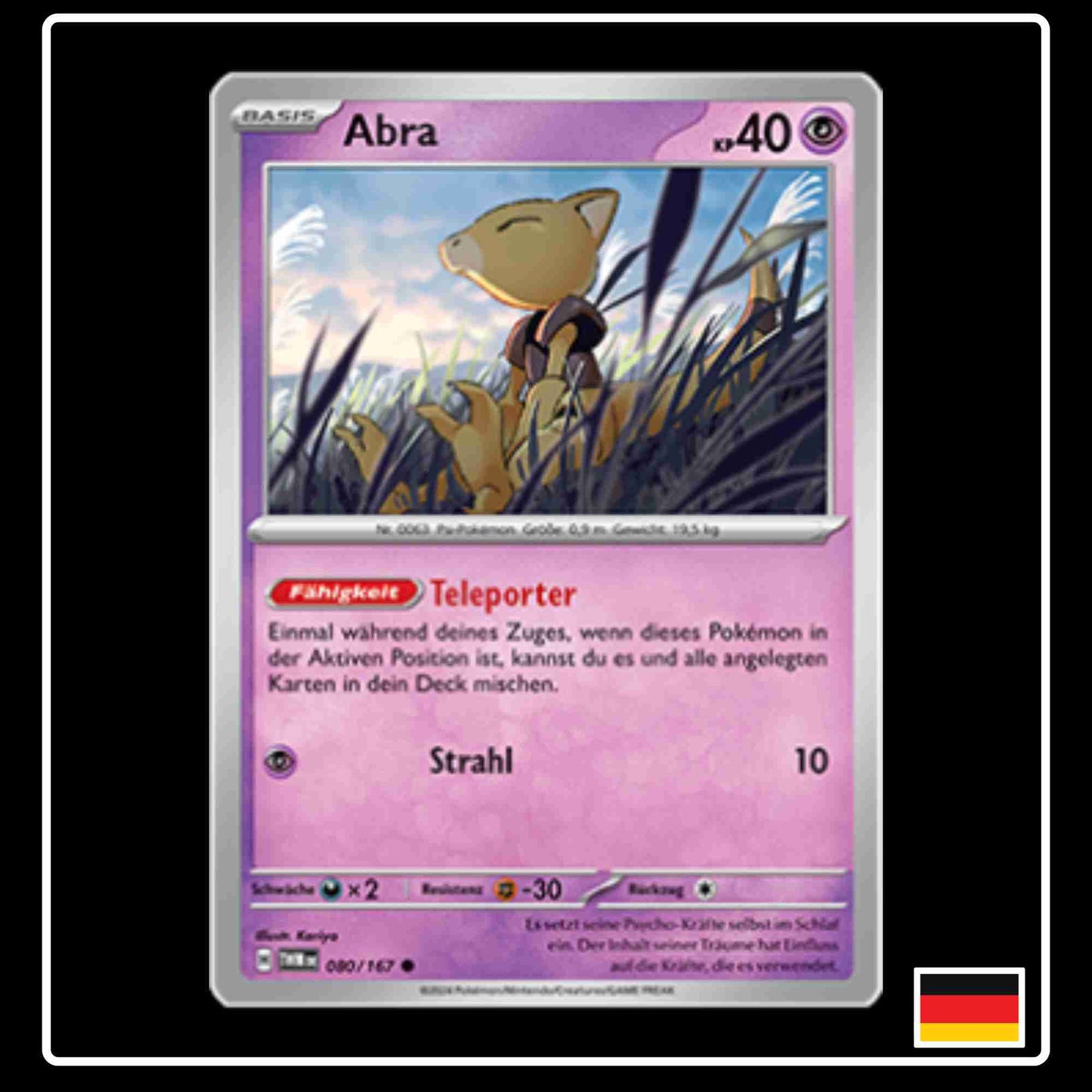 Abra Pokemon Karte 080/167 aus dem Set Maskerade im Zwielicht