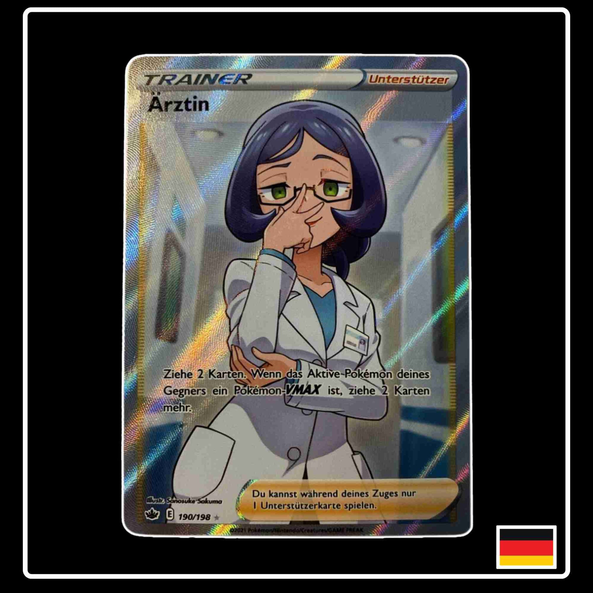 Pokemon Karte Ärztin Full Art 190/198 aus dem Schwert & Schild Set Schaurige Herrschaft