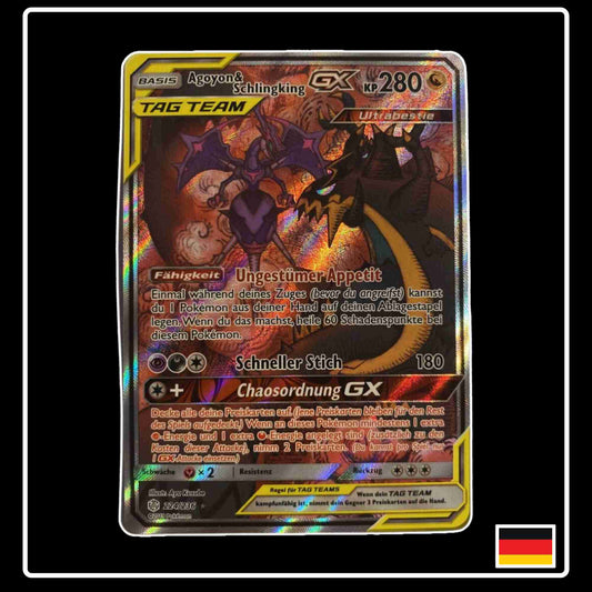 Pokemon Karte Agoyon & Schlingking GX Alt Art 224/236 aus dem Sonne & Mond Welten im Wandel